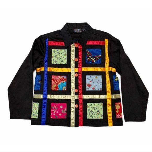 Funky Fabulous Ribbons & Patches Button Up Top - Picture 2 of 8